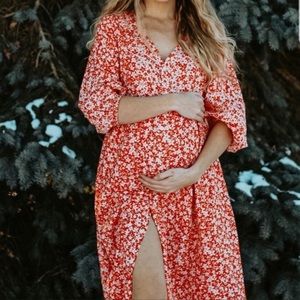 The Nines by Hatch Floral Maxi Maternity Dress M